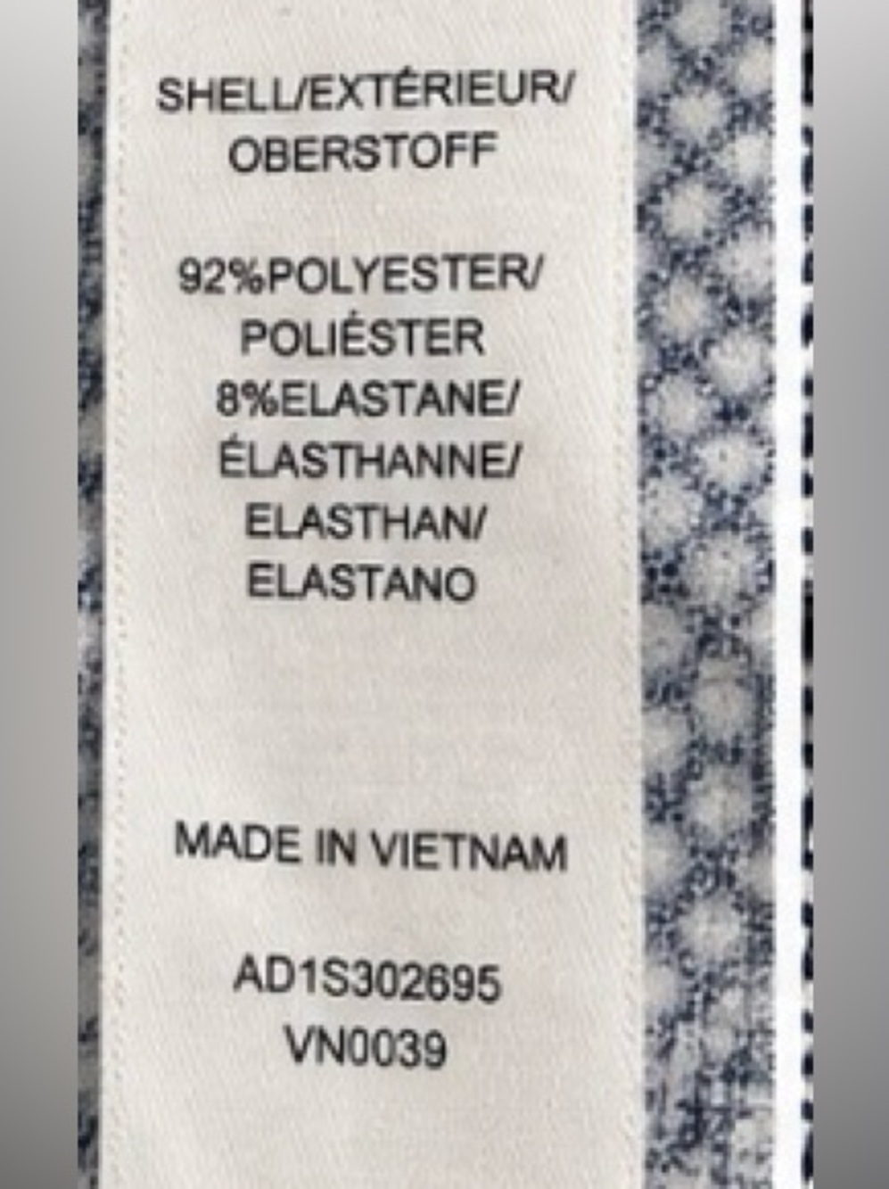 Adrianna Papell Navy Gingham Tie-Front Short Sleeve Blouse Sz L - Picture 5 of 8